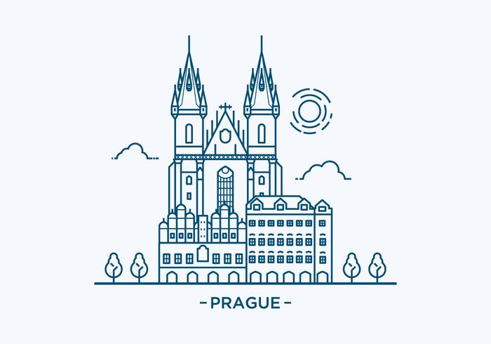 Prague Landmark Illustration vector