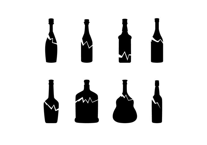 Silhouette Broken Bottle Free Vector