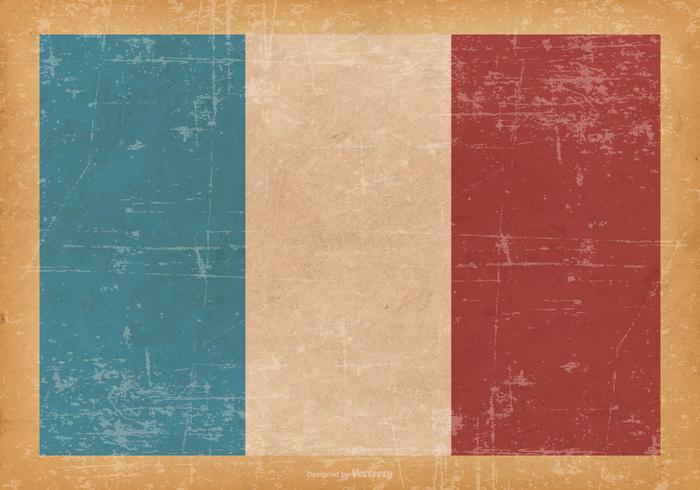 France Flag on Old Grunge Background vector