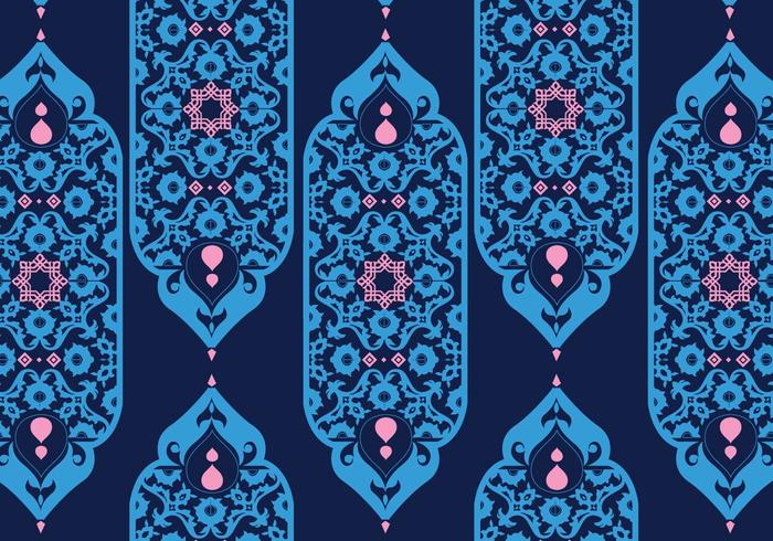 Islamic Ornaments Dark Blue Vector