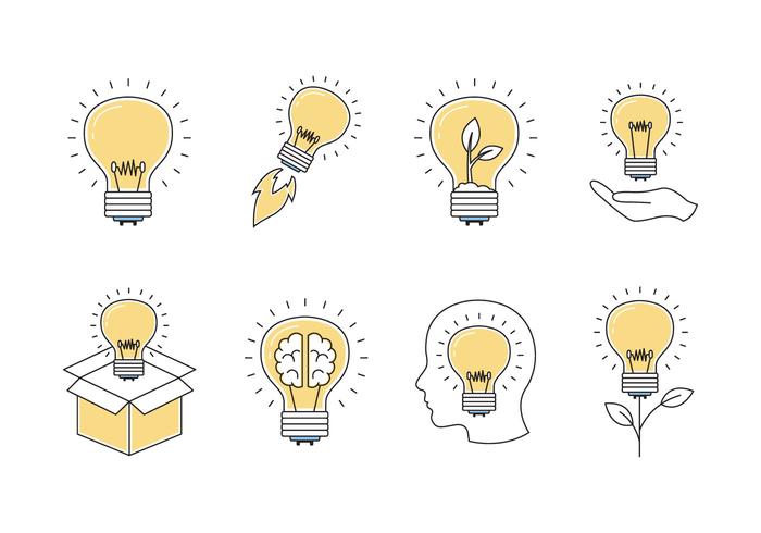 Ampoule Light Bulb Icons vector