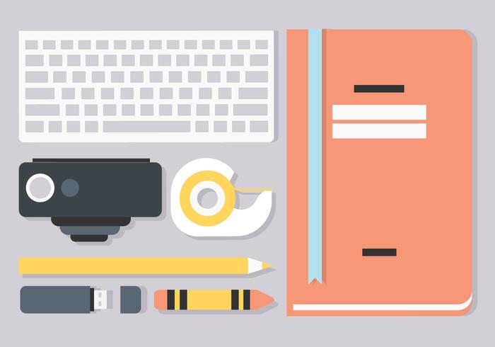 Free Flat Workstation Vector Elements