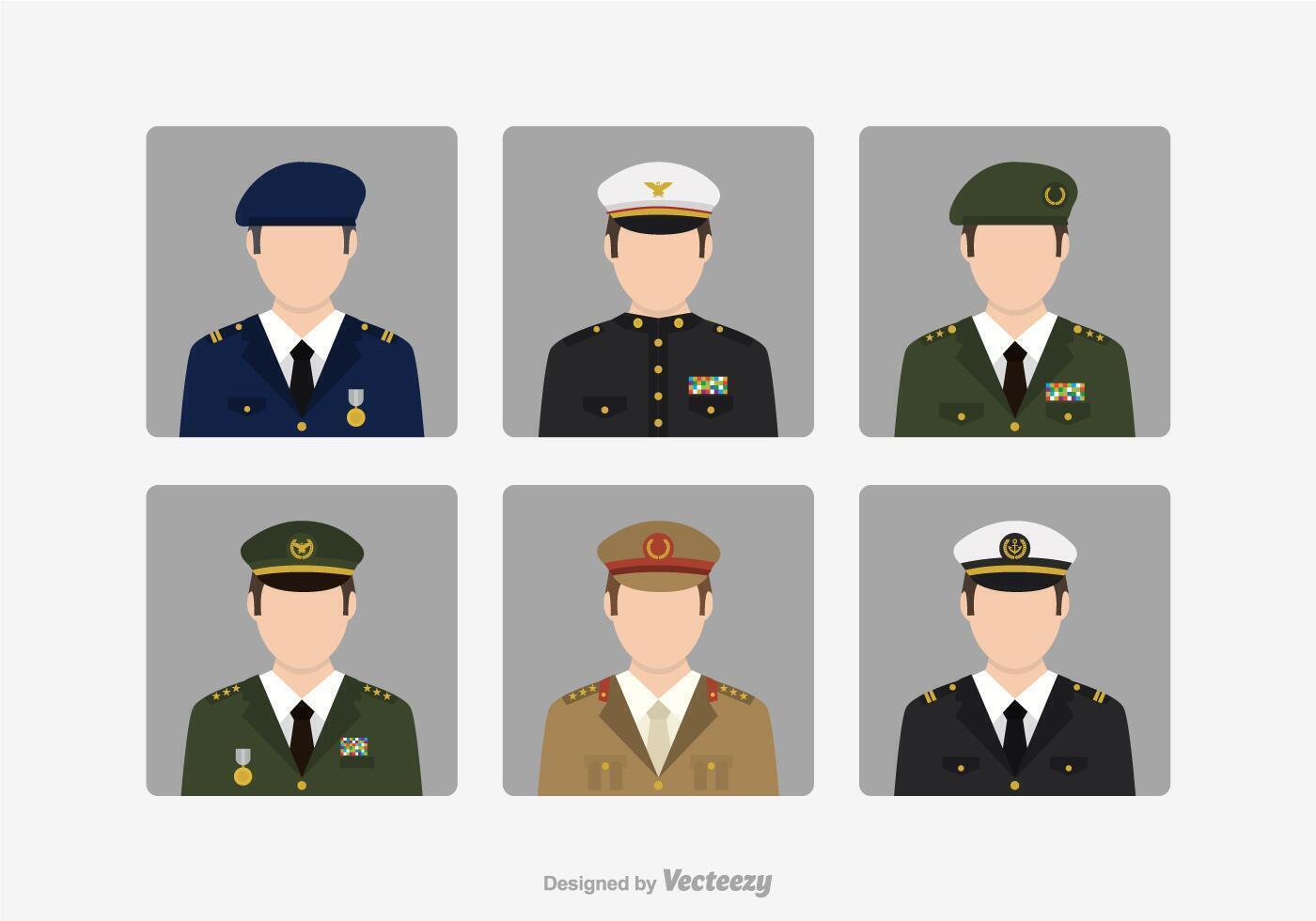 Free Vector Military Brigadier Avatars