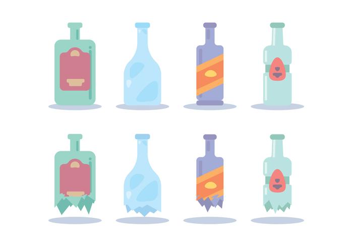 Breaking Bottle Various Vector