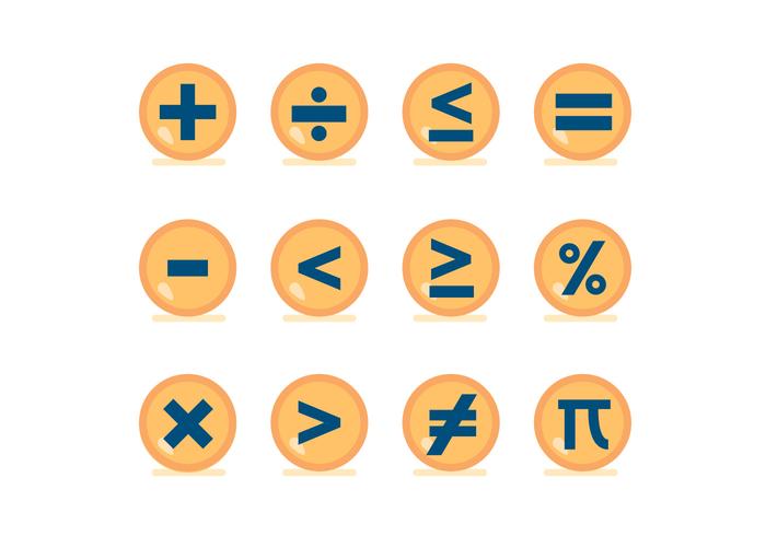 Matemáticas símbolo vector Botones