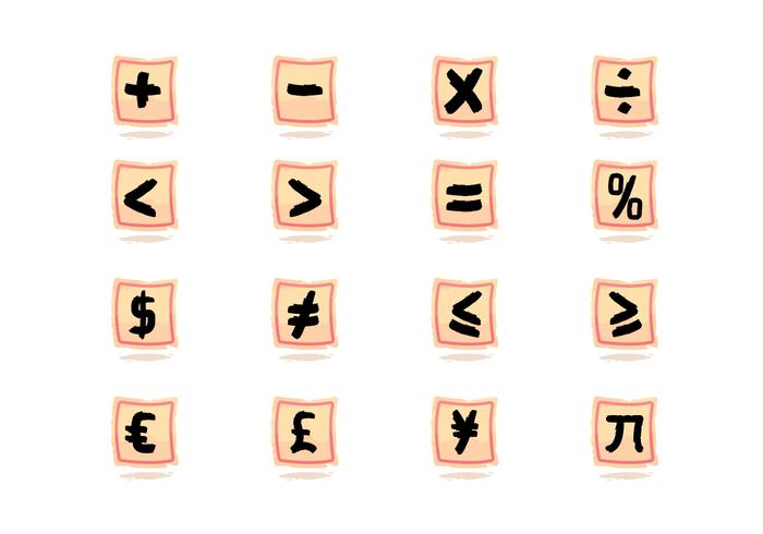 Painted Math Symbol Brush Vector