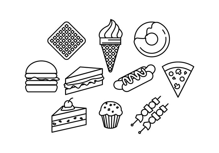Food Line Icons Vector