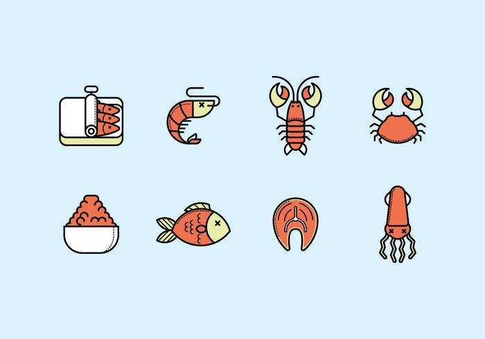Seafood Icon Set vector