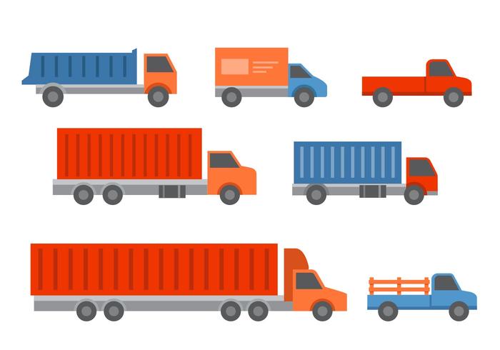 Truck and Trailers Icons vector