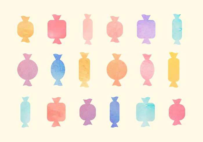 Free Watercolor Candy Vector