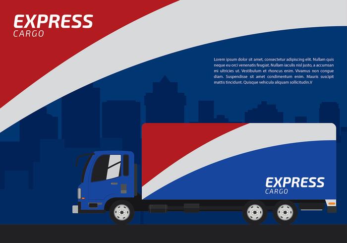 Red White and Blue Express Camion vector gratuito