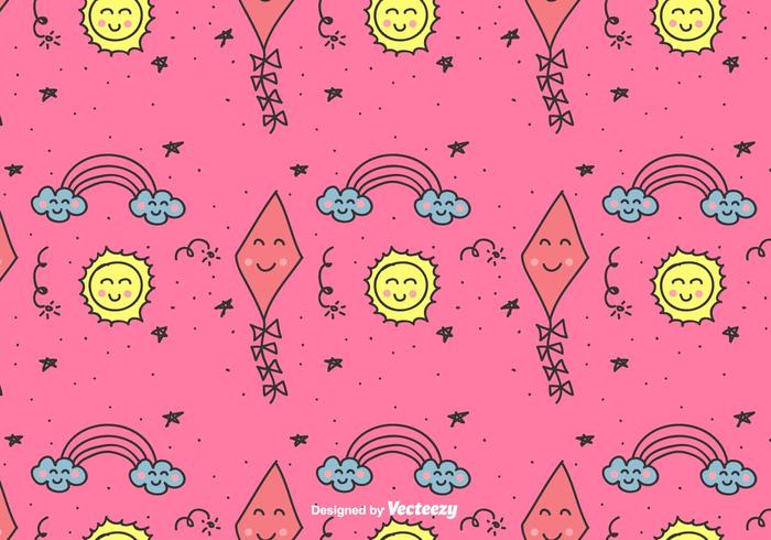 Kids Doodle Pattern vector