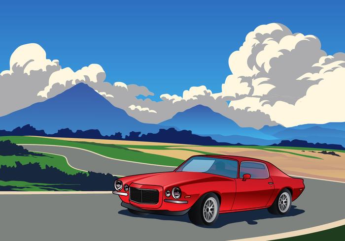 Racecar in the Mountains Vector