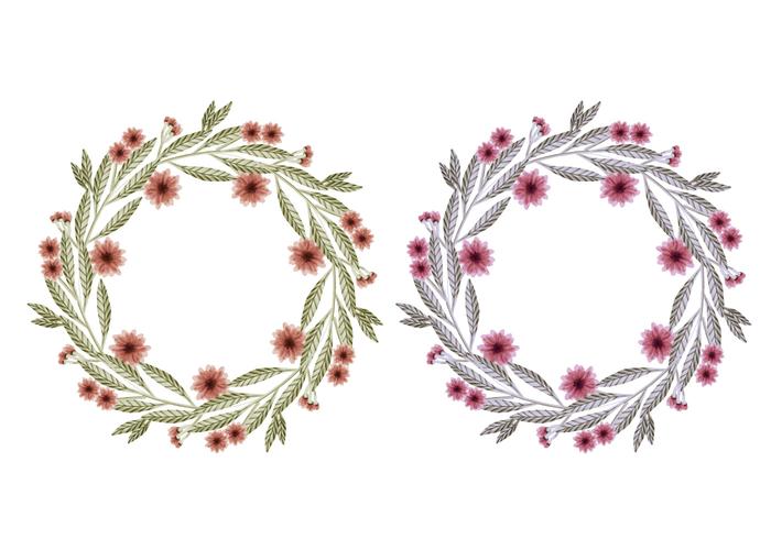 Vector Hand Drawn Floral Wreaths