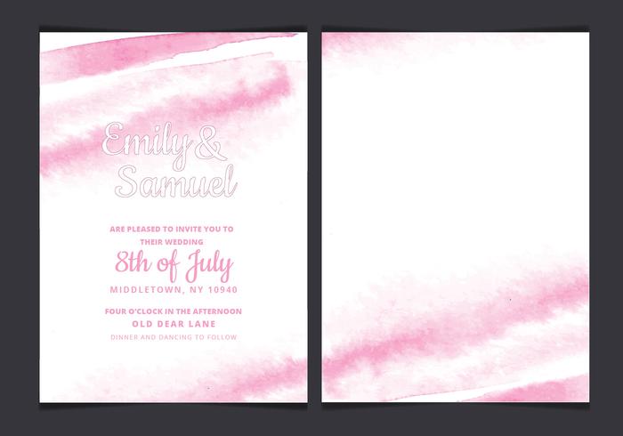 Vector Delicate Watercolor Wedding Invitation Vector Delicate Watercolor Wedding Invitation
