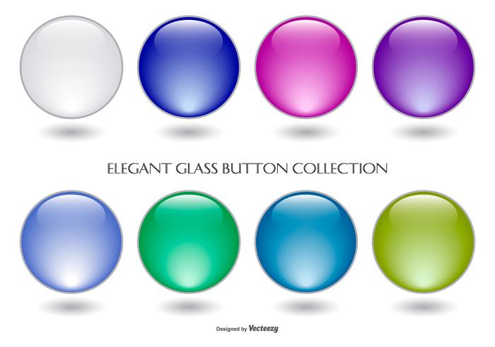 Colorful Glass Button Collection vector