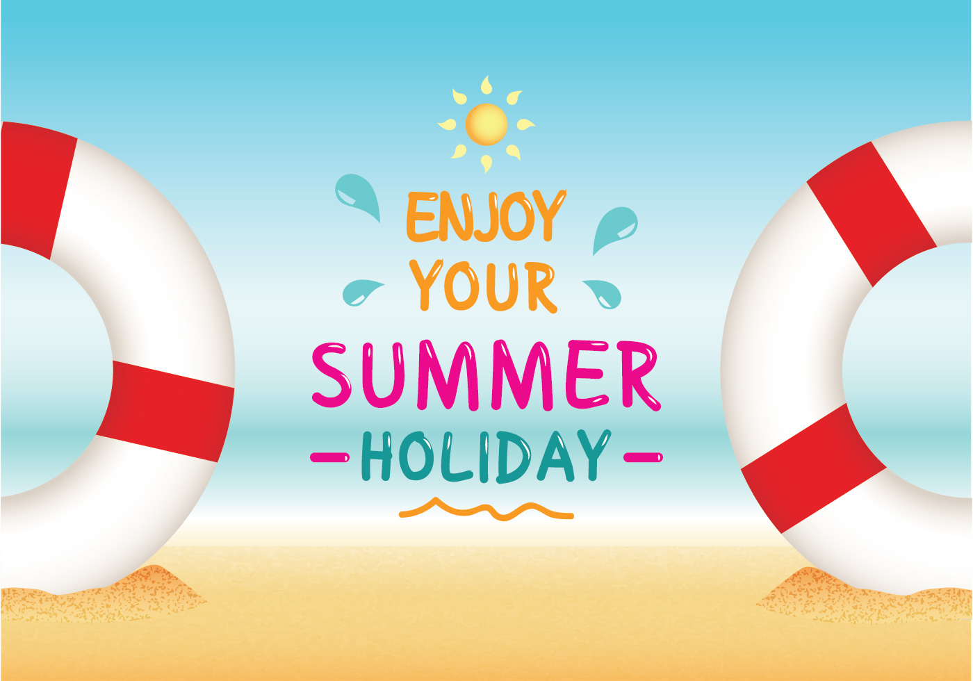 Enjoy Your Summer Holiday Beach Vector 143249 Vector Art