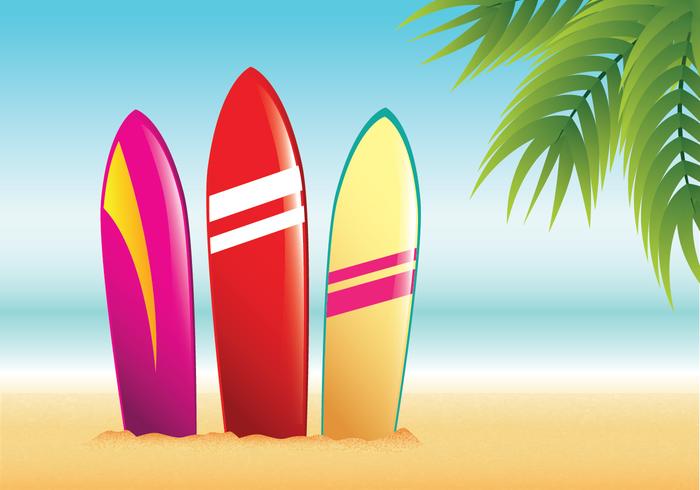 Vectorial tabla de surf de playa del verano vector