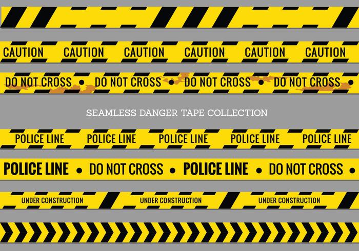 Danger Tapes, Police Line and Do Not Cross Seamless Vector