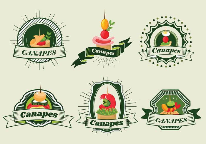 Canapés Alimentación Banner Etiqueta Cafe vectorial vector