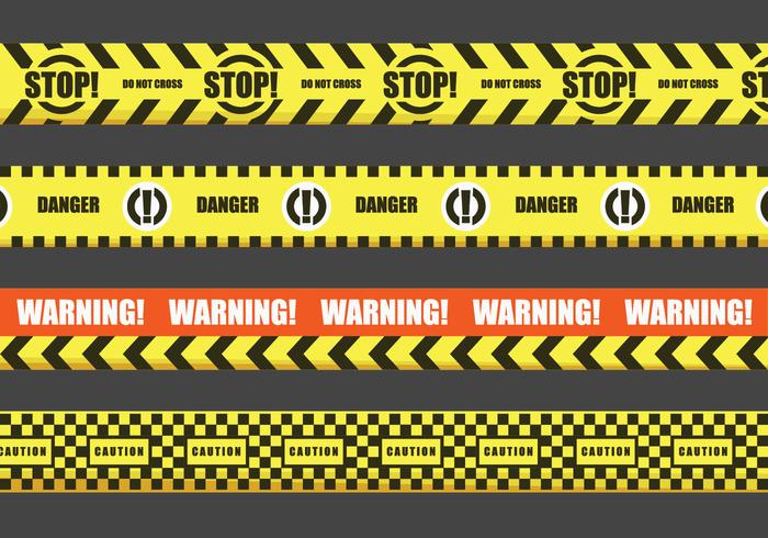 Red and Yellow Warning Tape Vectors