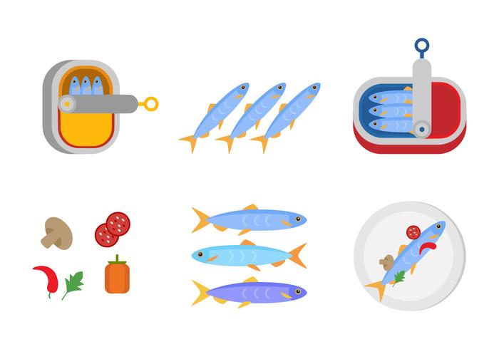 Fresh Canned Sardine vector
