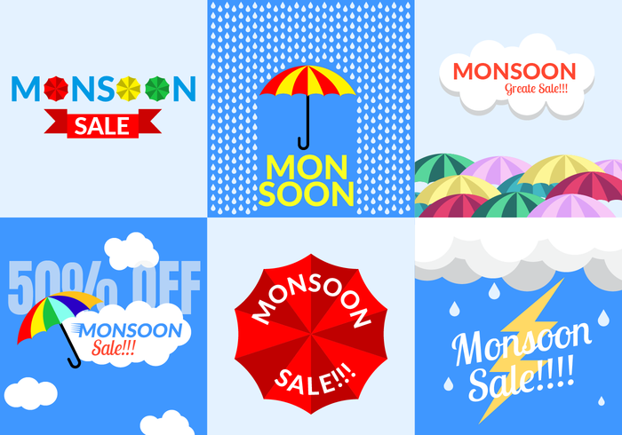 Monsoon Sale Vector