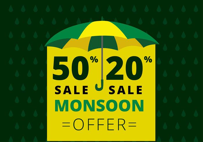 Monsoon Offer Template Free Vector