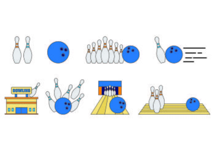 Set Of Bowling Icons vector