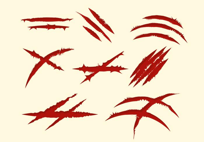 Free Red Scratch Marks Collection vector