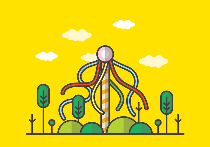 Ilustración vectorial árbol de mayo vector