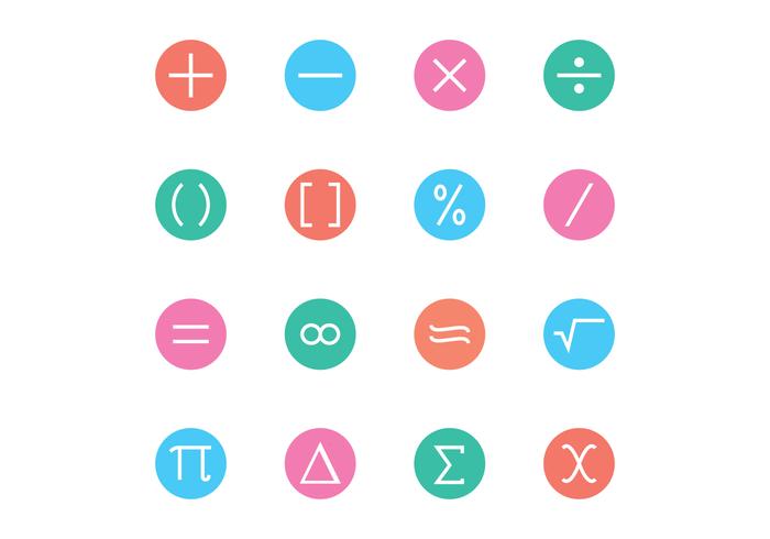 Math Symbol Icon Vectors 