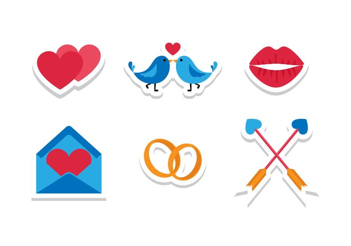 Bright Flat Wedding Icons vector