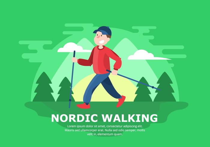 Nordic Walking Background vector