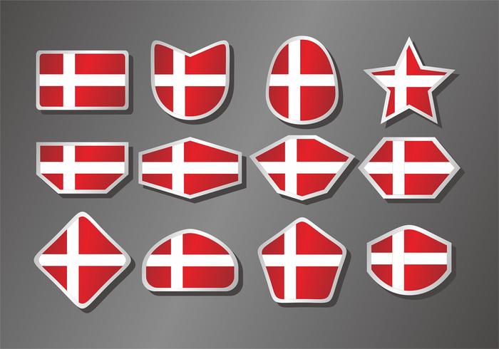 Bandera danesa Vector Set