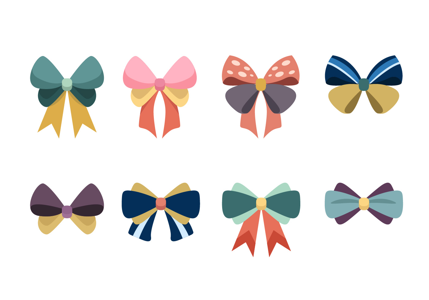 Cute Hair Ribbon Vector Pack 143400 Vector Art at Vecteezy