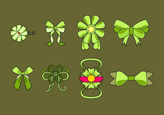 Green Hair Ribbon Free Vector