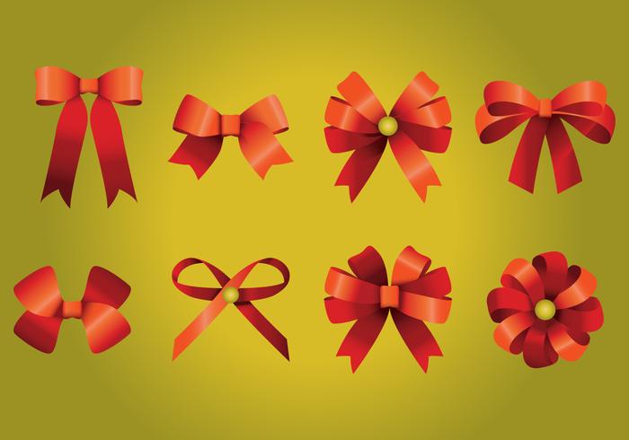 Red Ribbon Bows vector