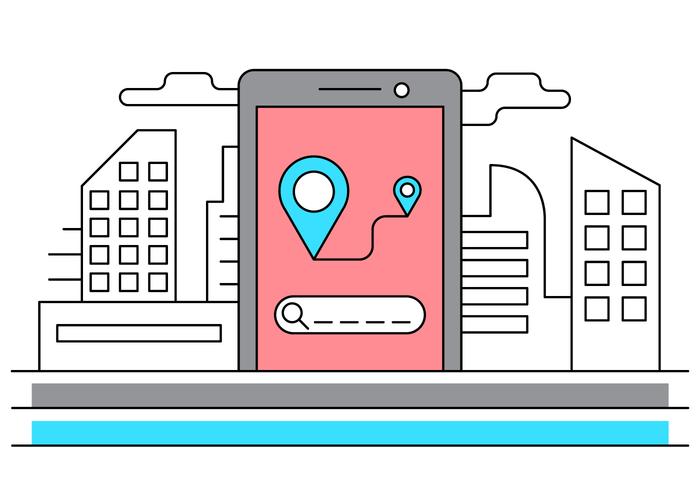 Free Urban Navigation Vector Illustration