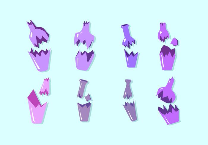 Purple Broken Bottle Free Vector