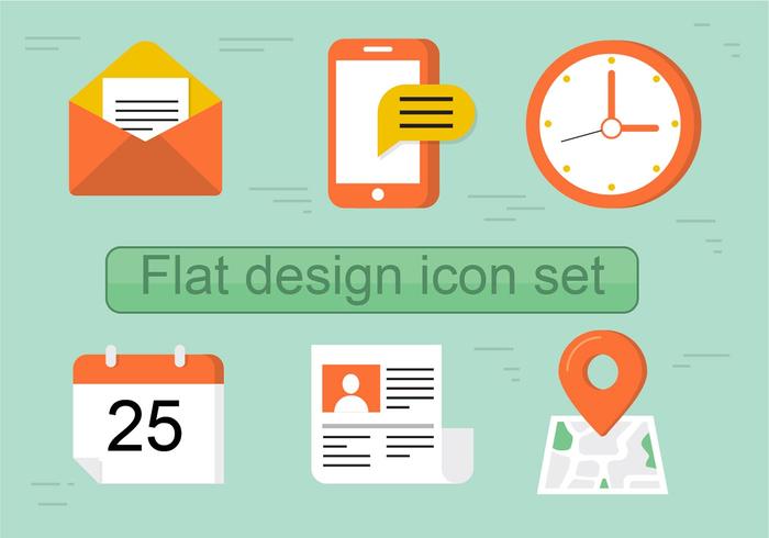 Libre plana Vector Icon Set