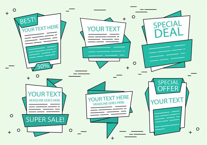 Free Vector Origami Sale Labels Free Vector Origami Sale Labels
