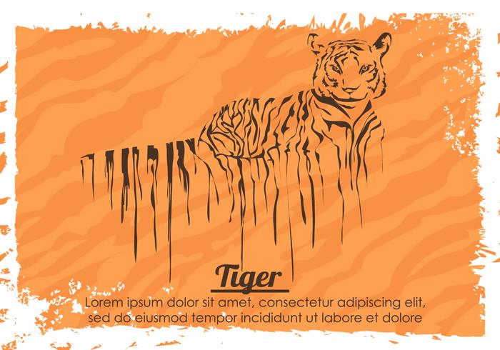 Painted Dripping Tiger With Stripes Vector 