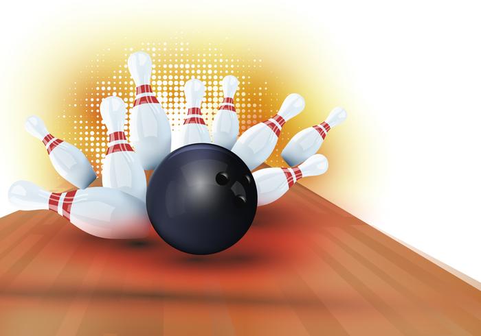 Fondo de semitono Bowling Carril vector