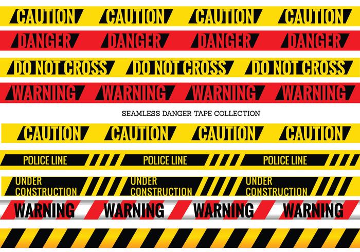 Vector Set of Seamless Danger and Caution Tapes