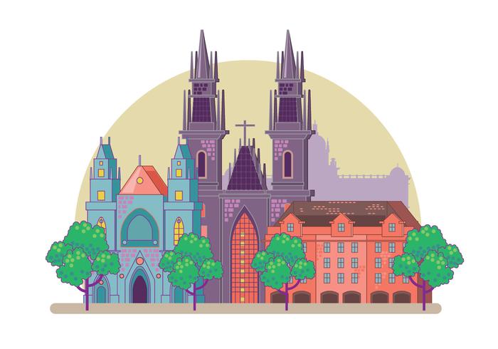 Prague City Skyline vector