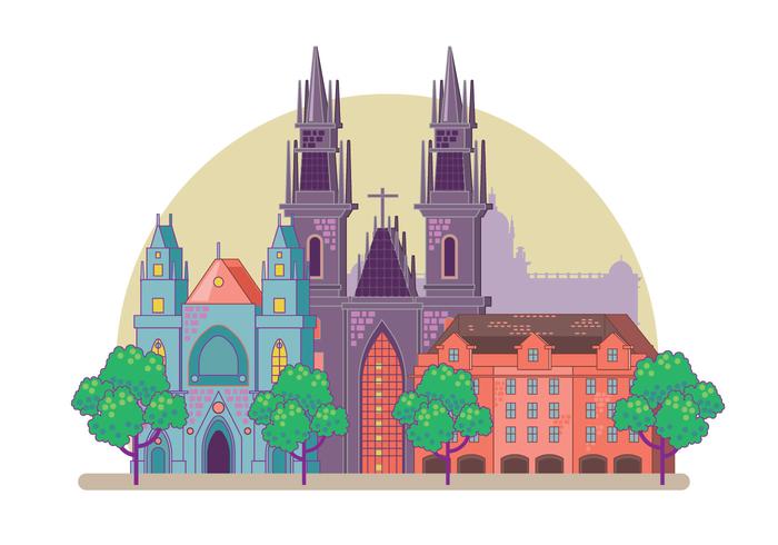 Horizonte de la ciudad de Praga vector