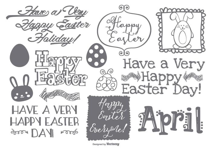 Cute Easter Doodle Collection vector