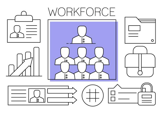 El trabajo en equipo ilustración libre del vector en estilo minimalista.