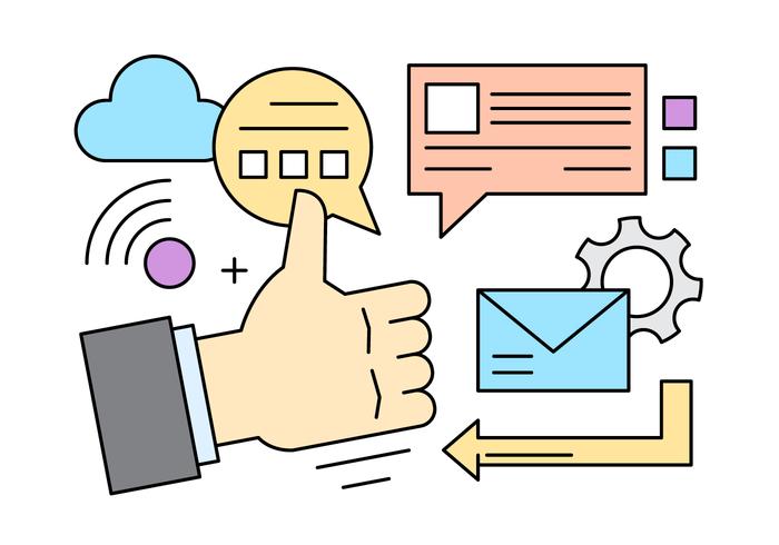 Free Vector Marketing Icons in Linear Style Free Vector Marketing Icons in Linear Style
